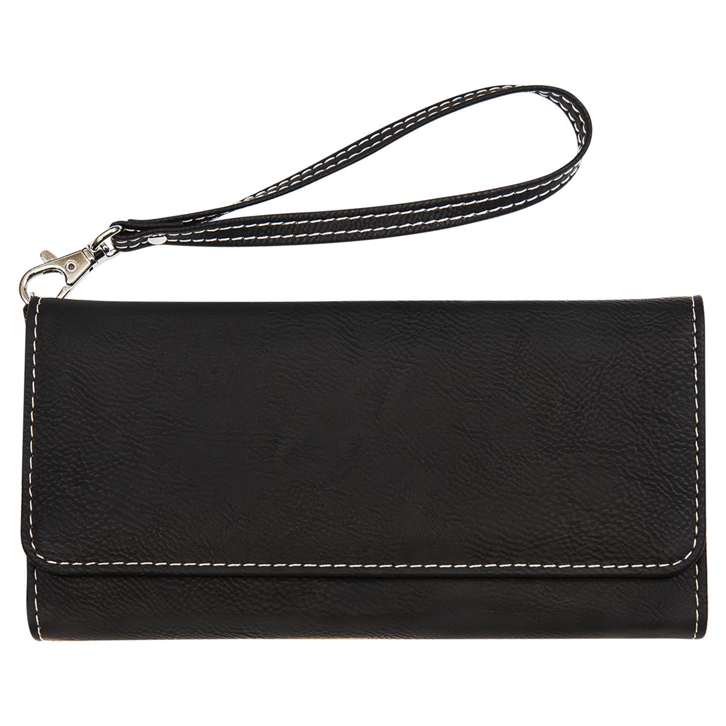 7.5" x 4" Black/Silver Leatherette Wallet with Strap – item GFT2138 image 4