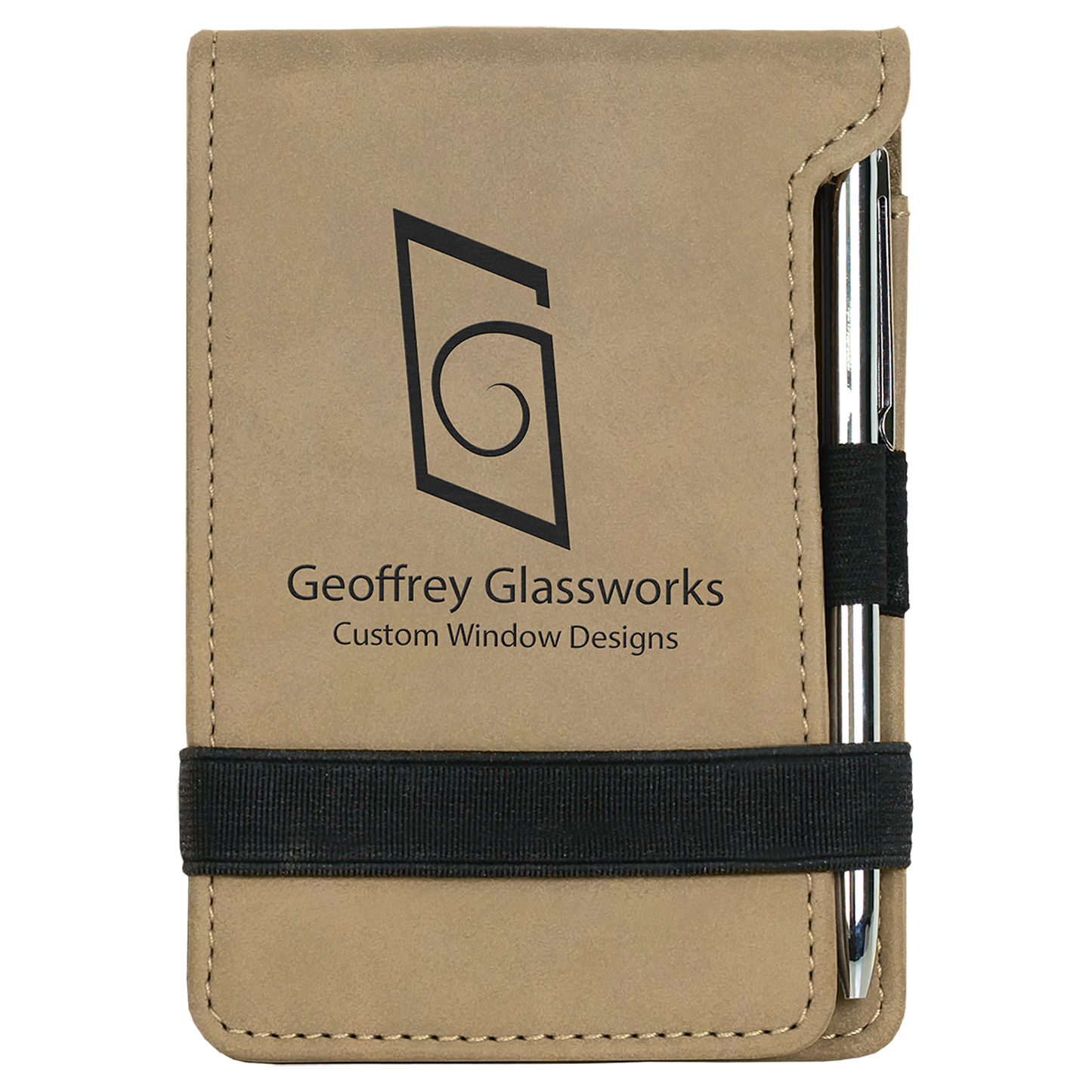3.25" x 4.75" Light Brown Leatherette Mini Notepad – item GFT214