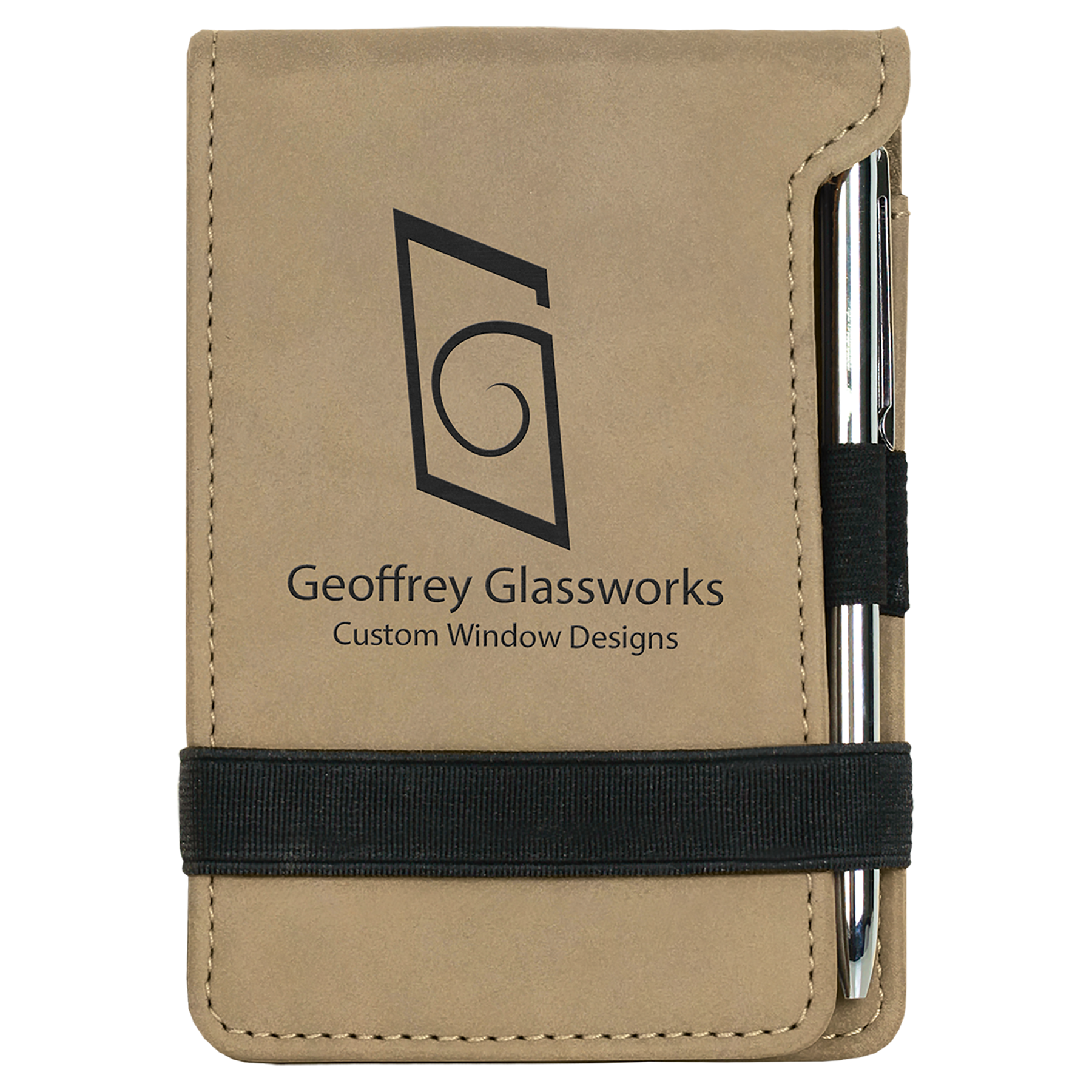 3.25" x 4.75" Light Brown Leatherette Mini Notepad – item GFT214