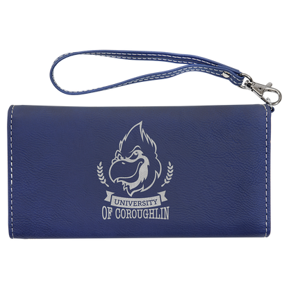 7.5" x 4" Blue/Silver Leatherette Wallet with Strap – item GFT2141 image 3
