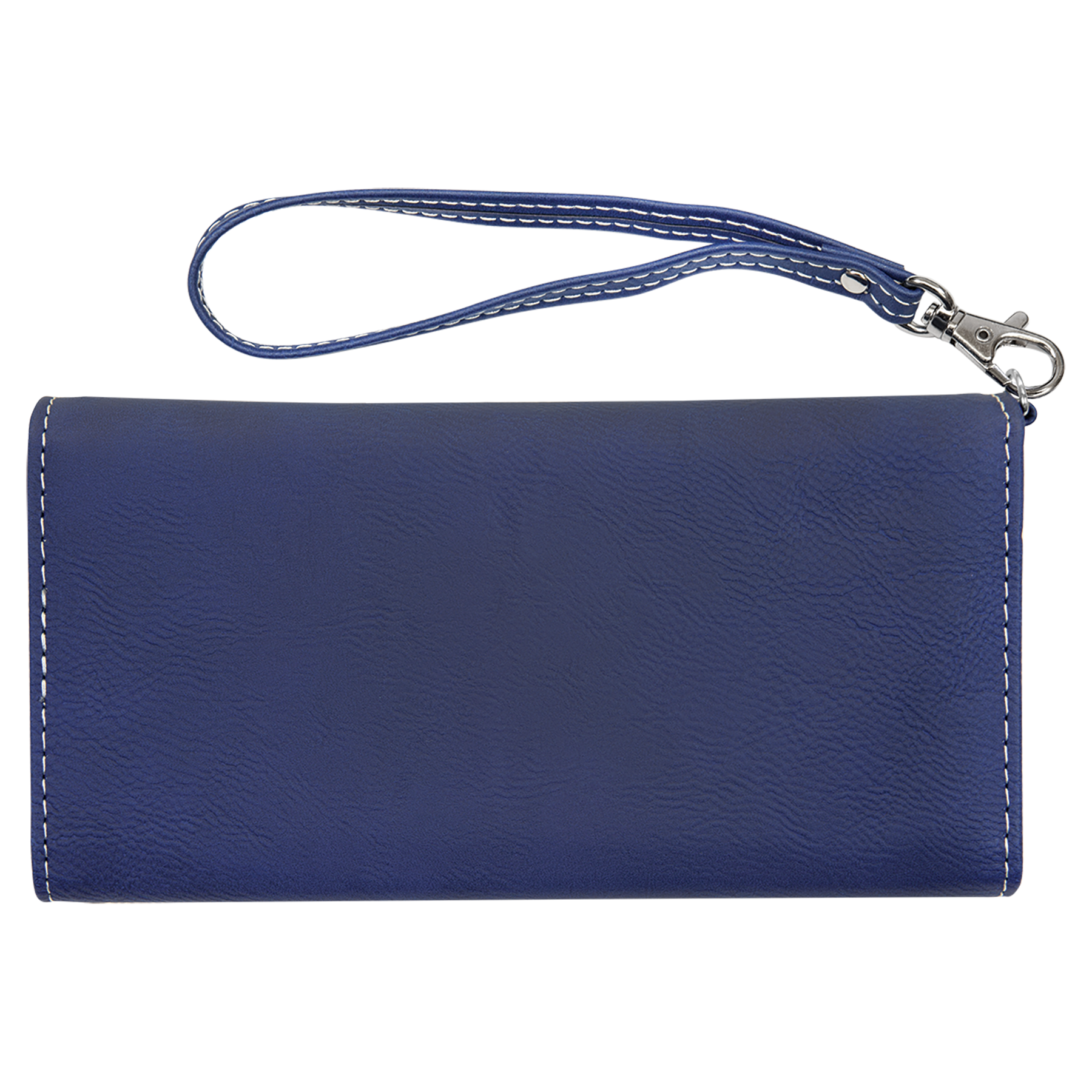 7.5" x 4" Blue/Silver Leatherette Wallet with Strap – item GFT2141 image 5