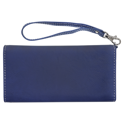 7.5" x 4" Blue/Silver Leatherette Wallet with Strap – item GFT2141 image 5
