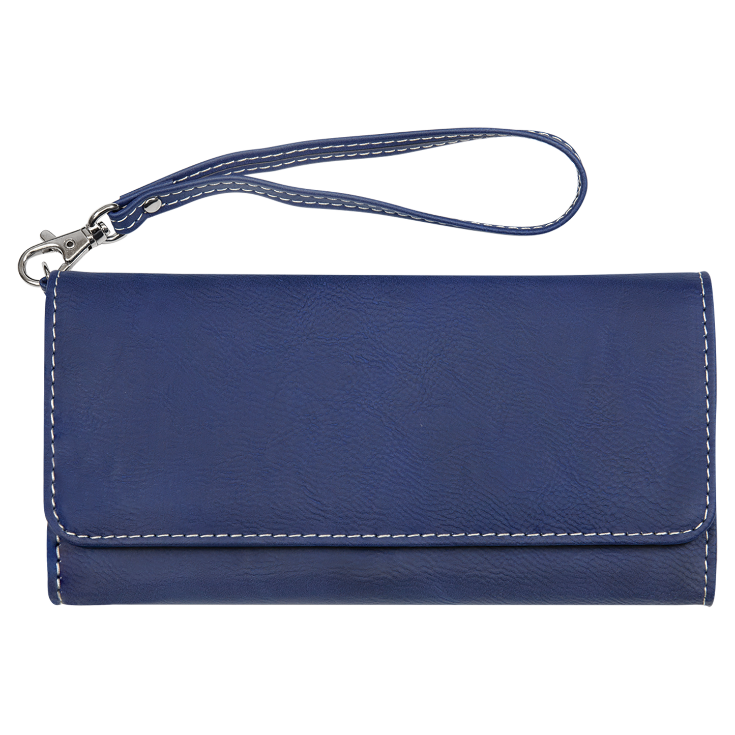 7.5" x 4" Blue/Silver Leatherette Wallet with Strap – item GFT2141 image 4
