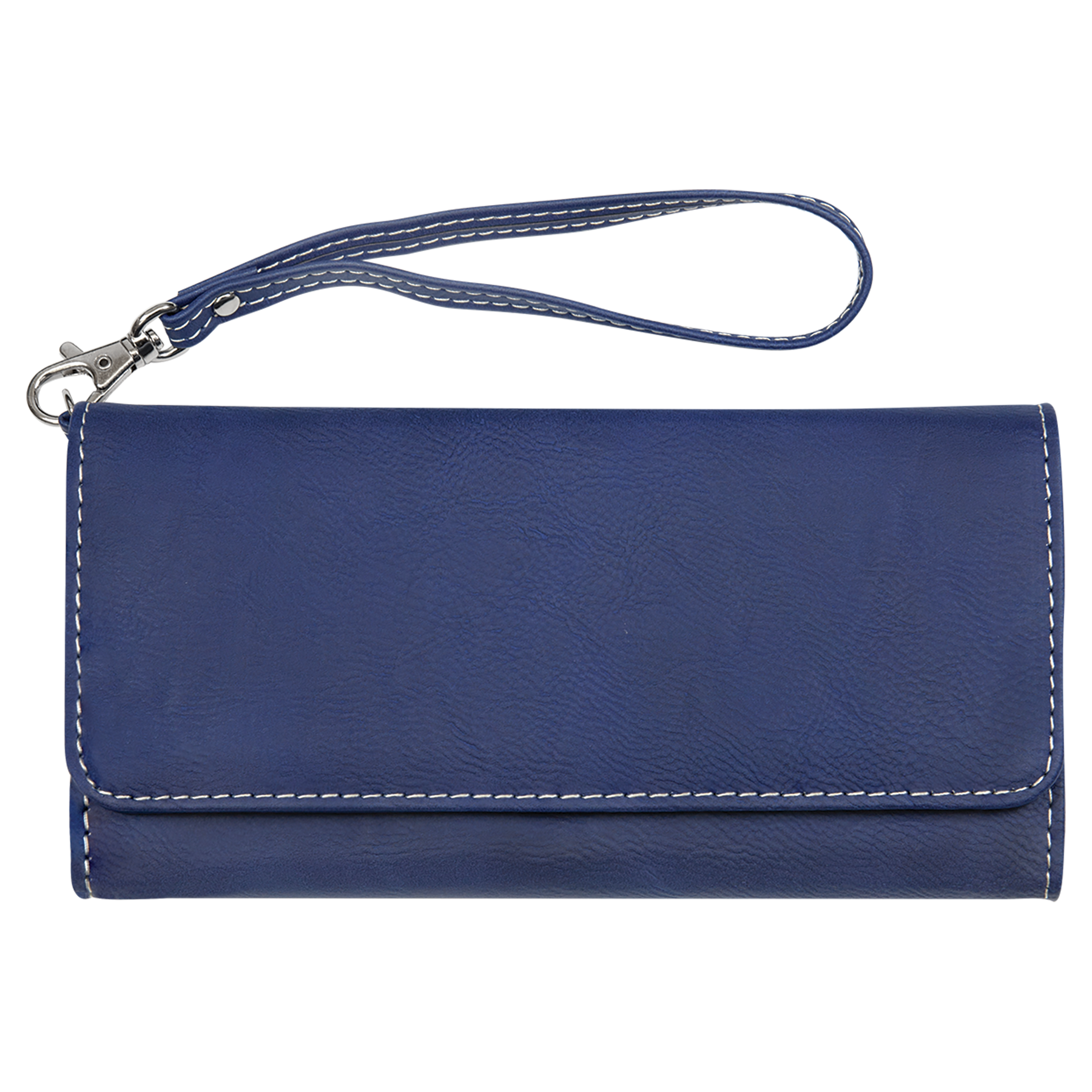7.5" x 4" Blue/Silver Leatherette Wallet with Strap – item GFT2141 image 4