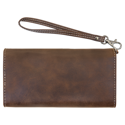 7.5" x 4" Rustic/Silver Leatherette Wallet with Strap – item GFT2142 image 5