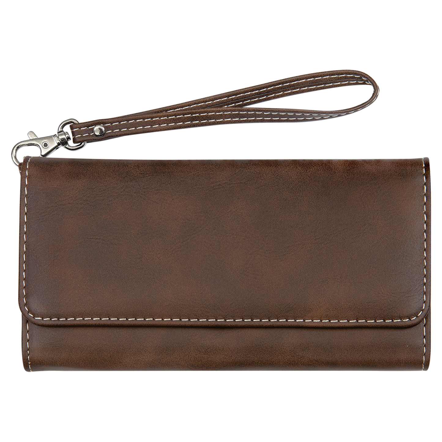 7.5" x 4" Rustic/Silver Leatherette Wallet with Strap – item GFT2142 image 4