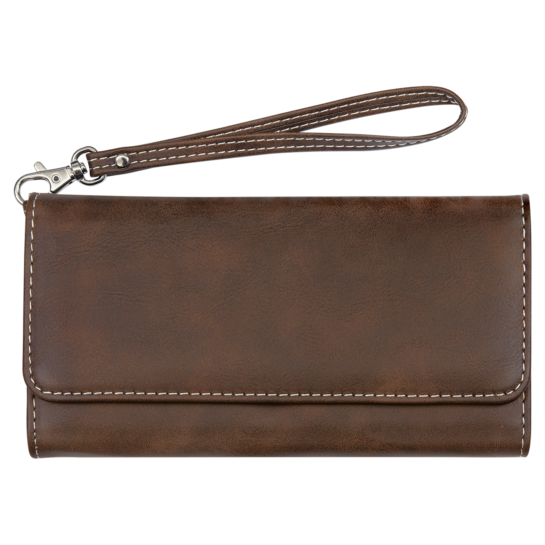 7.5" x 4" Rustic/Silver Leatherette Wallet with Strap – item GFT2142 image 4