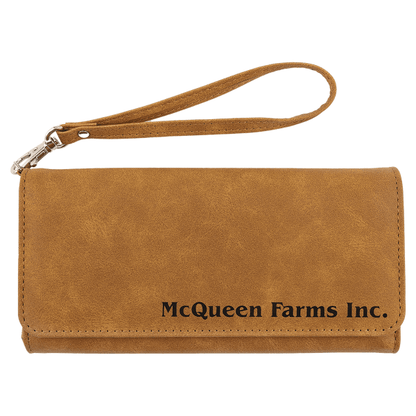 7.5" x 4" Light Leatherette Wallet with Strap Premier – item GFT2145 image 4