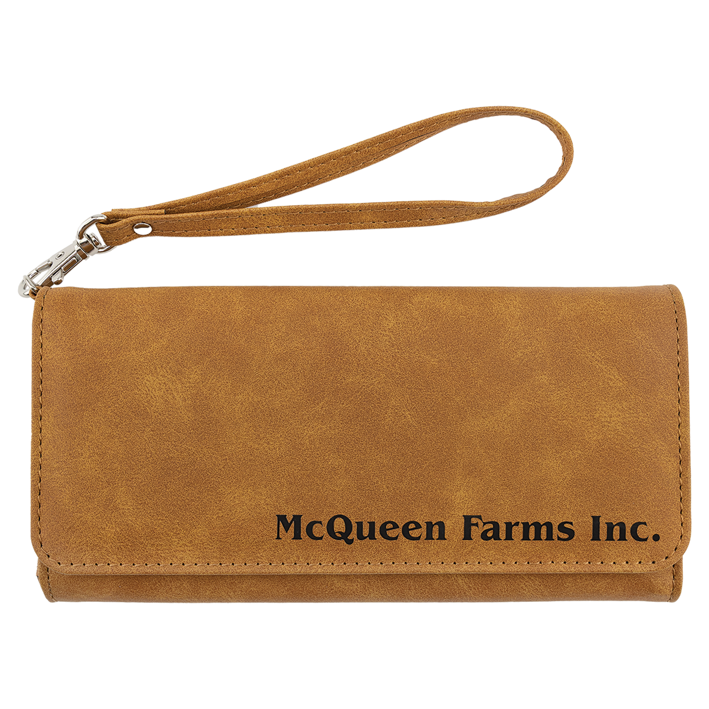 7.5" x 4" Light Leatherette Wallet with Strap Premier – item GFT2145