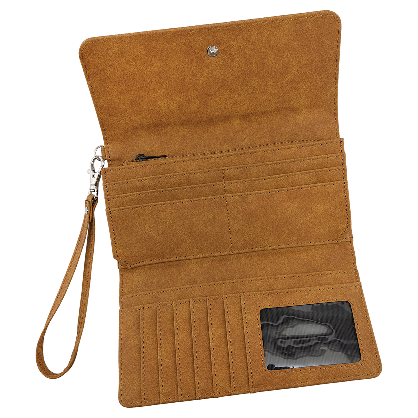 7.5" x 4" Light Leatherette Wallet with Strap Premier – item GFT2145 image 2