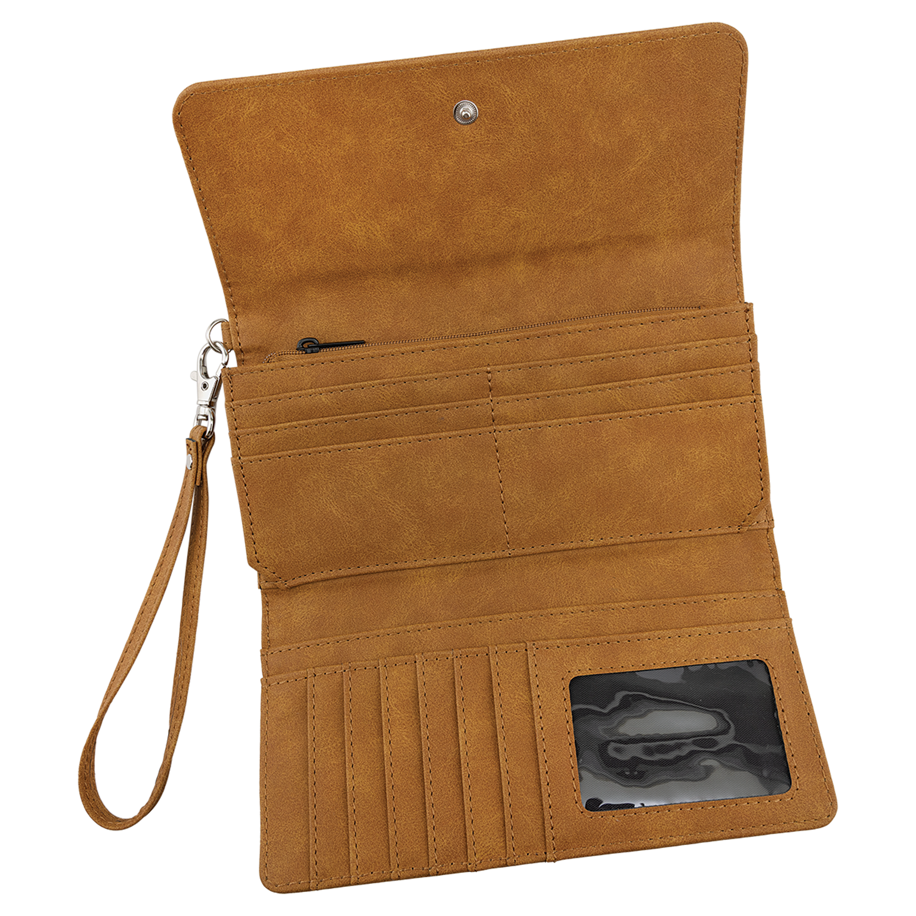 7.5" x 4" Light Leatherette Wallet with Strap Premier – item GFT2145 image 2