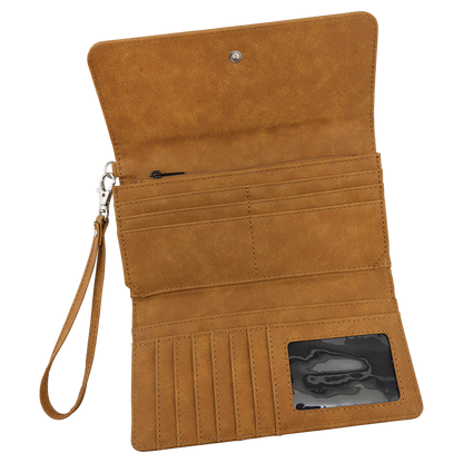 7.5" x 4" Light Leatherette Wallet with Strap Premier – item GFT2145 image 2
