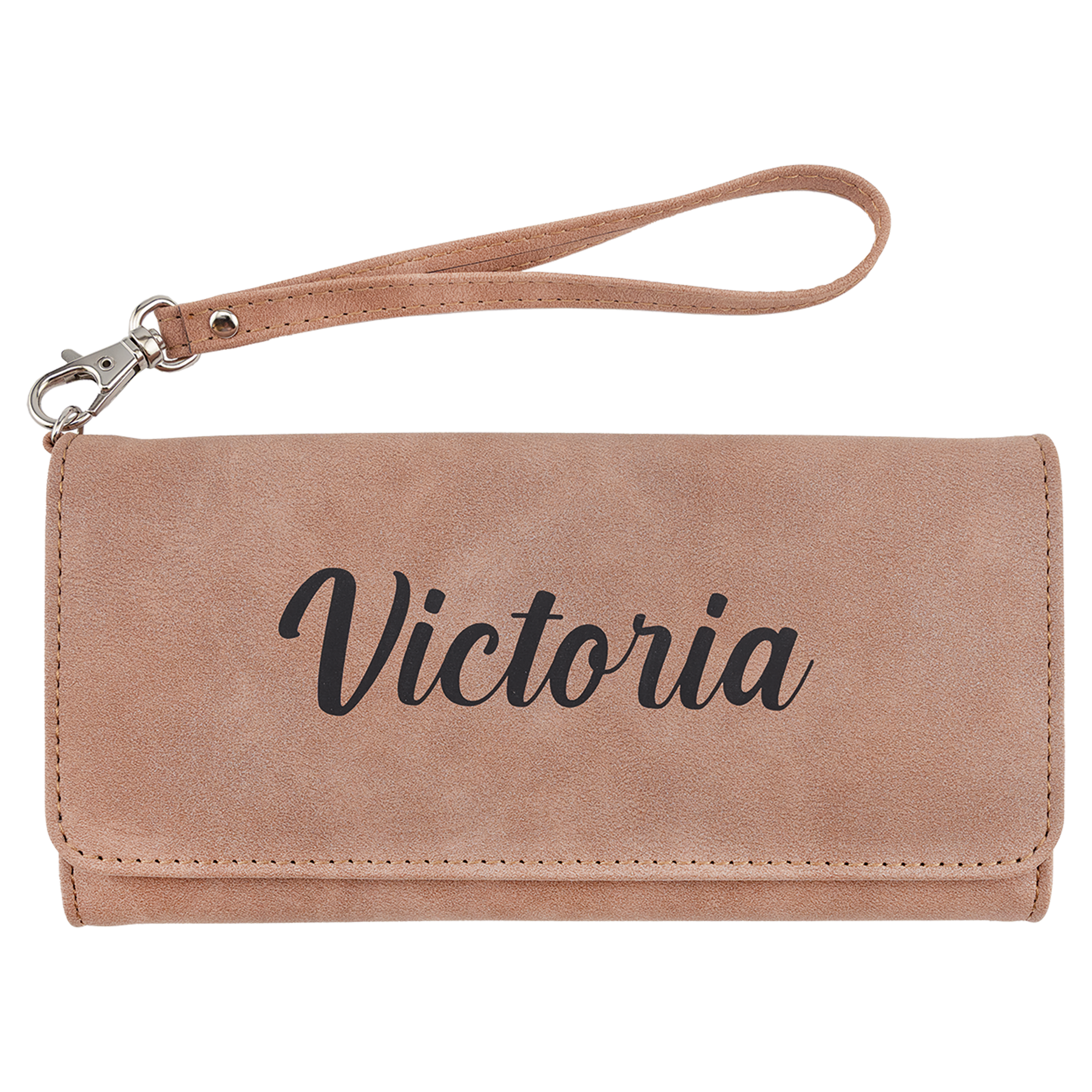 7.5" x 4" Blush Leatherette Wallet with Strap Premier – item GFT2146
