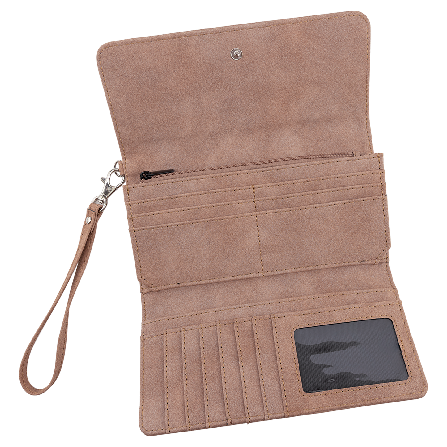 7.5" x 4" Blush Leatherette Wallet with Strap Premier – item GFT2146 image 2