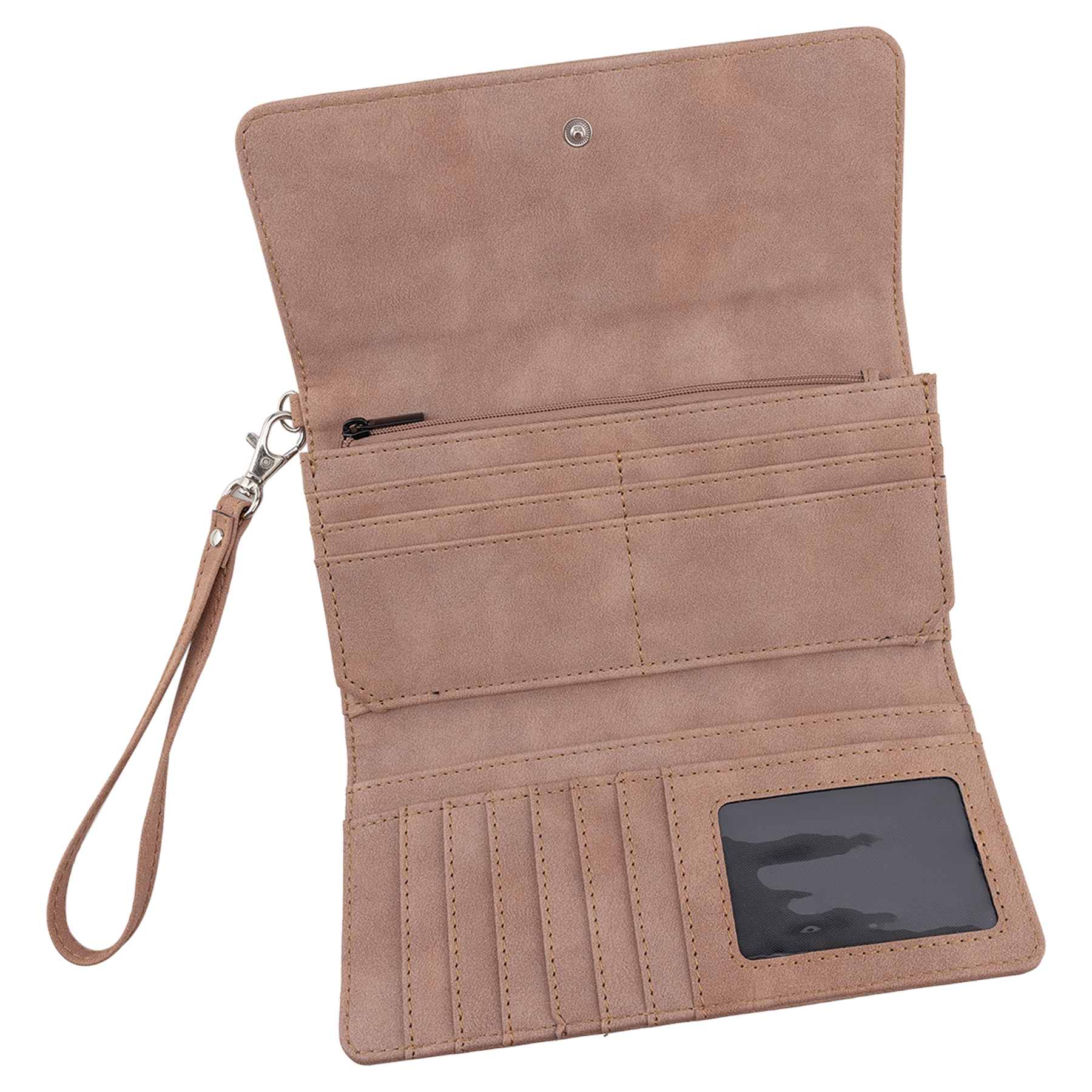 7.5" x 4" Blush Leatherette Wallet with Strap Premier – item GFT2146 image 2