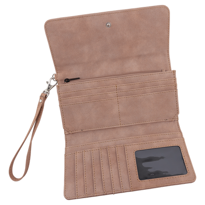 7.5" x 4" Blush Leatherette Wallet with Strap Premier – item GFT2146 image 2