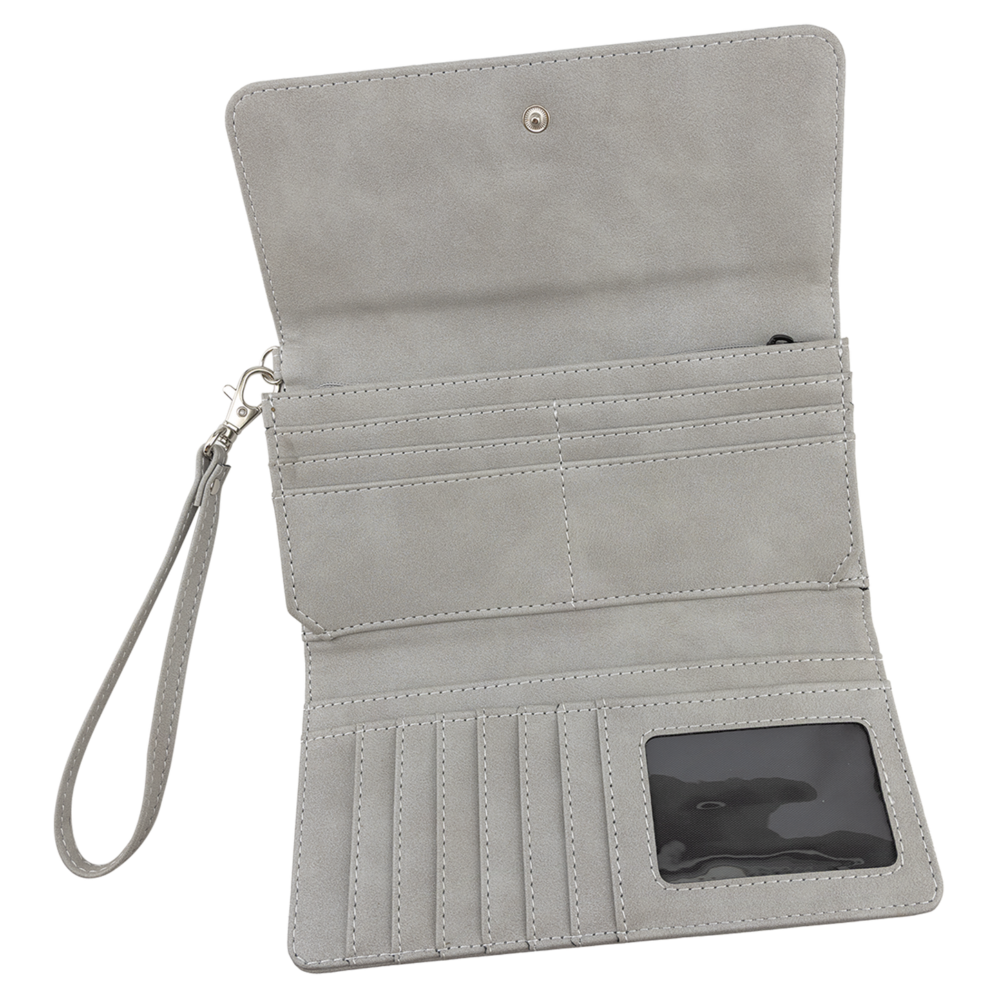 7.5" x 4" Light Leatherette Wallet with Strap Premier – item GFT2147 image 2