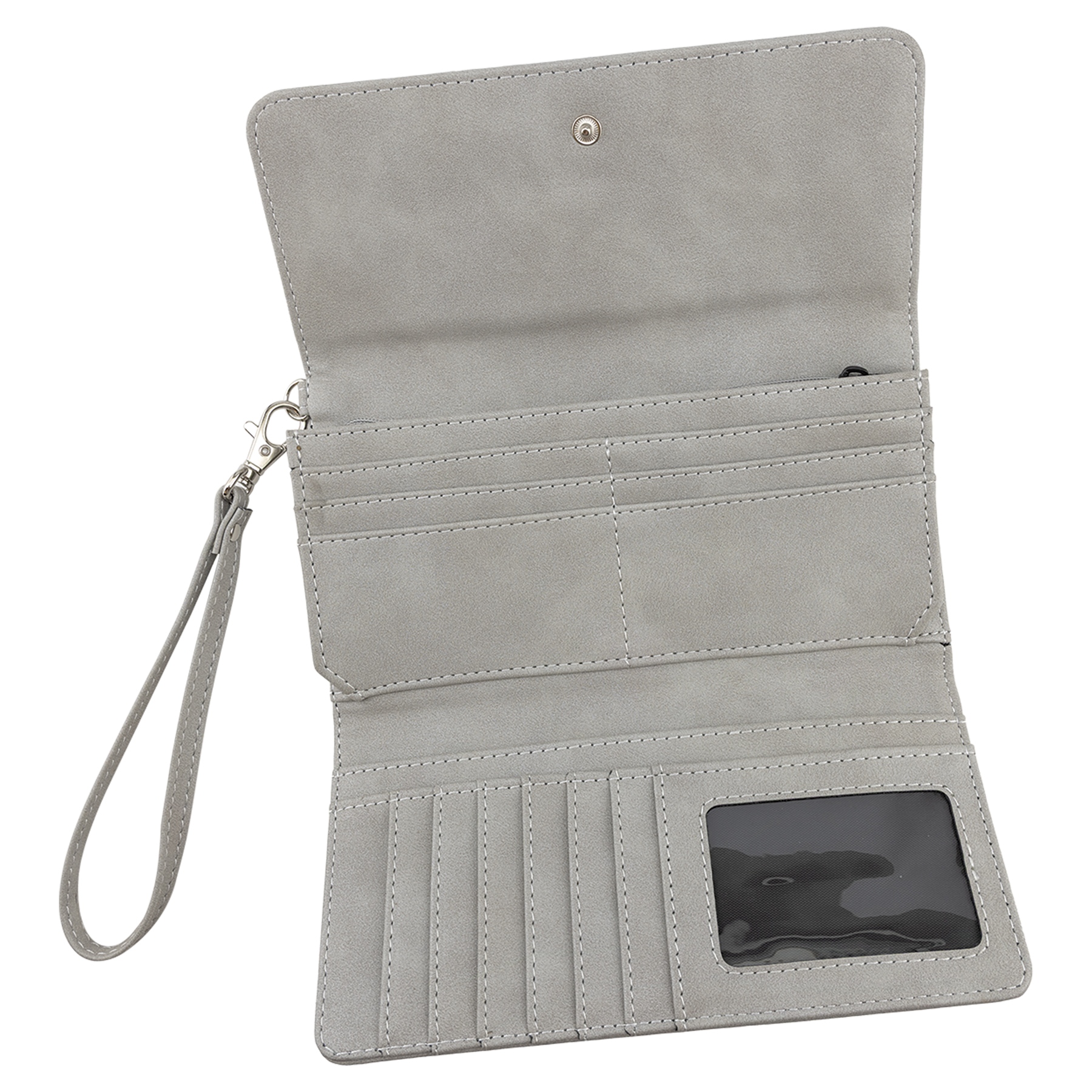 7.5" x 4" Light Leatherette Wallet with Strap Premier – item GFT2147 image 2