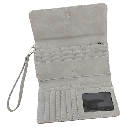 7.5" x 4" Light Leatherette Wallet with Strap Premier – item GFT2147 image 2