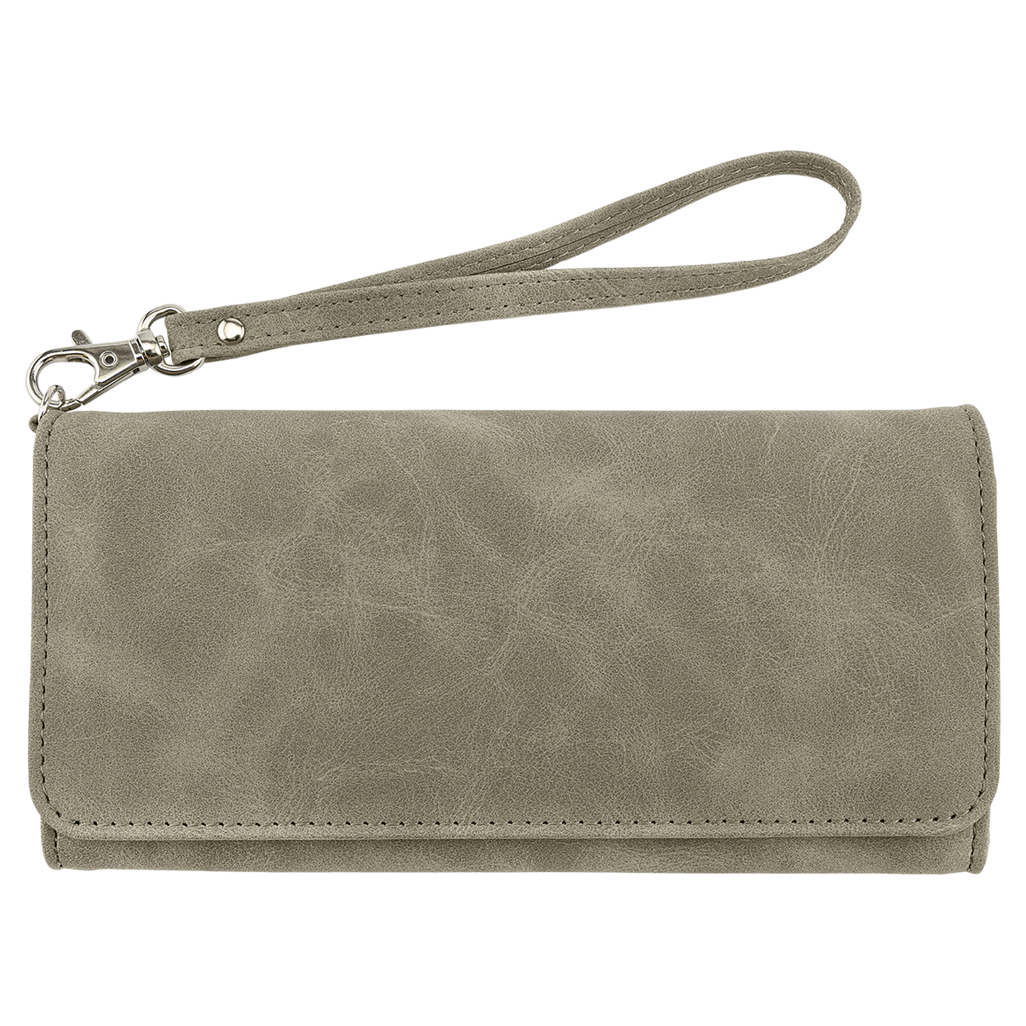7.5" x 4" Light Green Leatherette Wallet with Strap Premier – item GFT2148 image 3