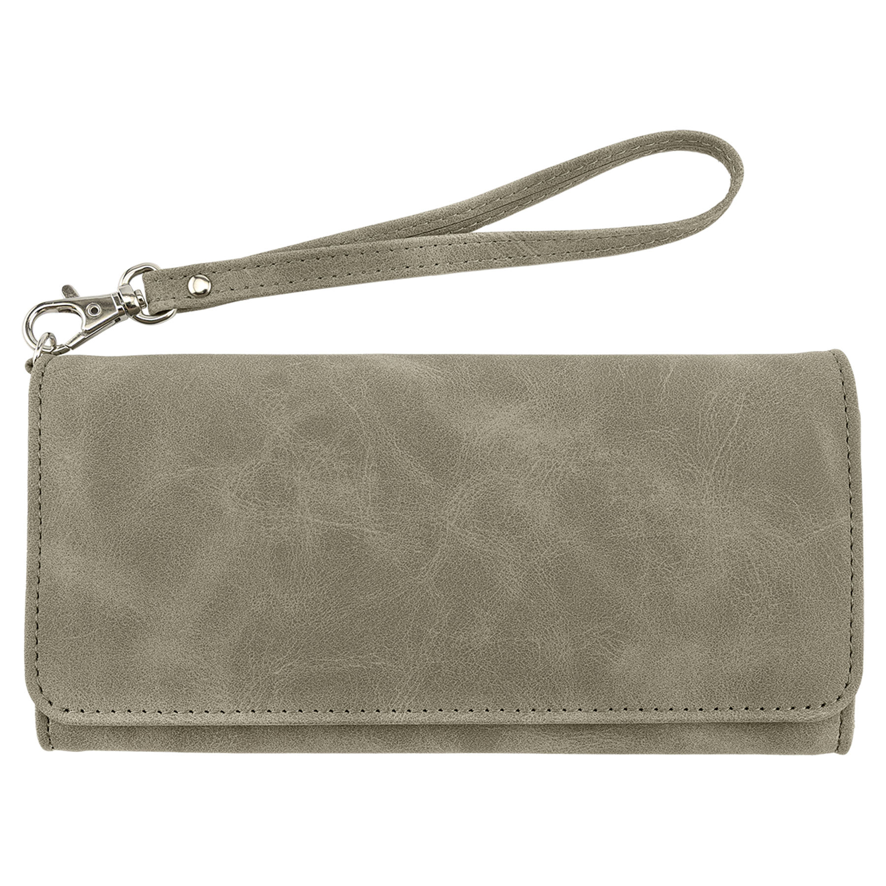 7.5" x 4" Light Green Leatherette Wallet with Strap Premier – item GFT2148 image 3