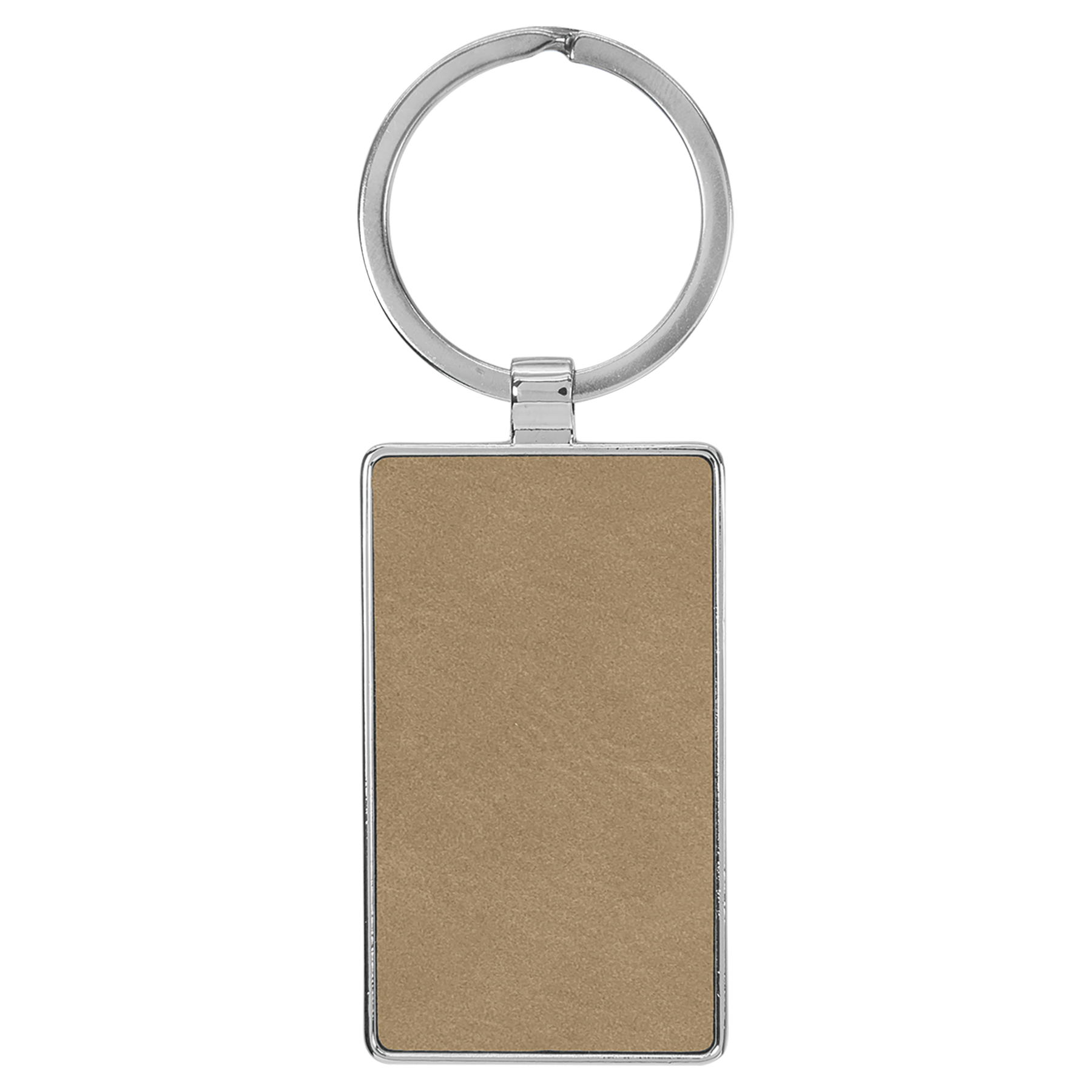 2.75" x 1.25" Light Brown Metal Rectangle Leatherette – item GFT2170 image 3
