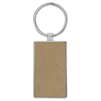 2.75" x 1.25" Light Brown Metal Rectangle Leatherette – item GFT2170 image 3