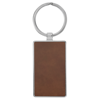 2.75" x 1.25" Dark Brown Metal Rectangle Leatherette – item GFT2171 image 2