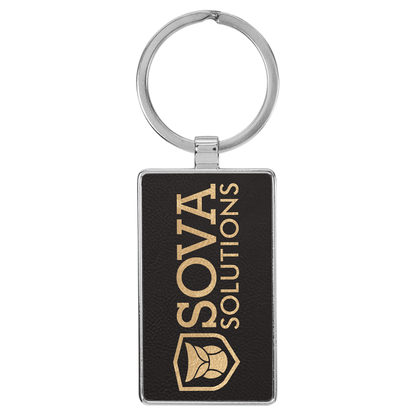 2.75" x 1.25" Black/Gold Metal Rectangle Leatherette – item GFT2172 image 3