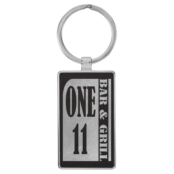 2.75" x 1.25" Black/Silver Metal Rectangle Leatherette – item GFT2176 image 3