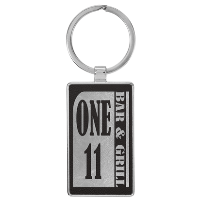 2.75" x 1.25" Black/Silver Metal Rectangle Leatherette – item GFT2176 image 3