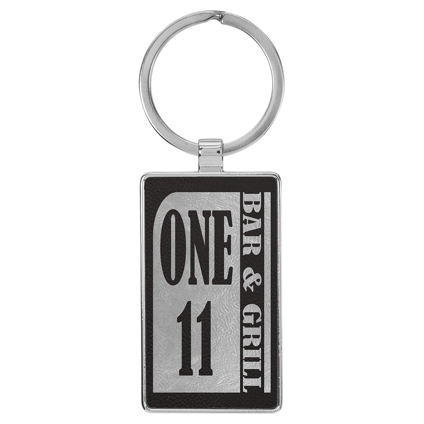 2.75" x 1.25" Black/Silver Metal Rectangle Leatherette – item GFT2176