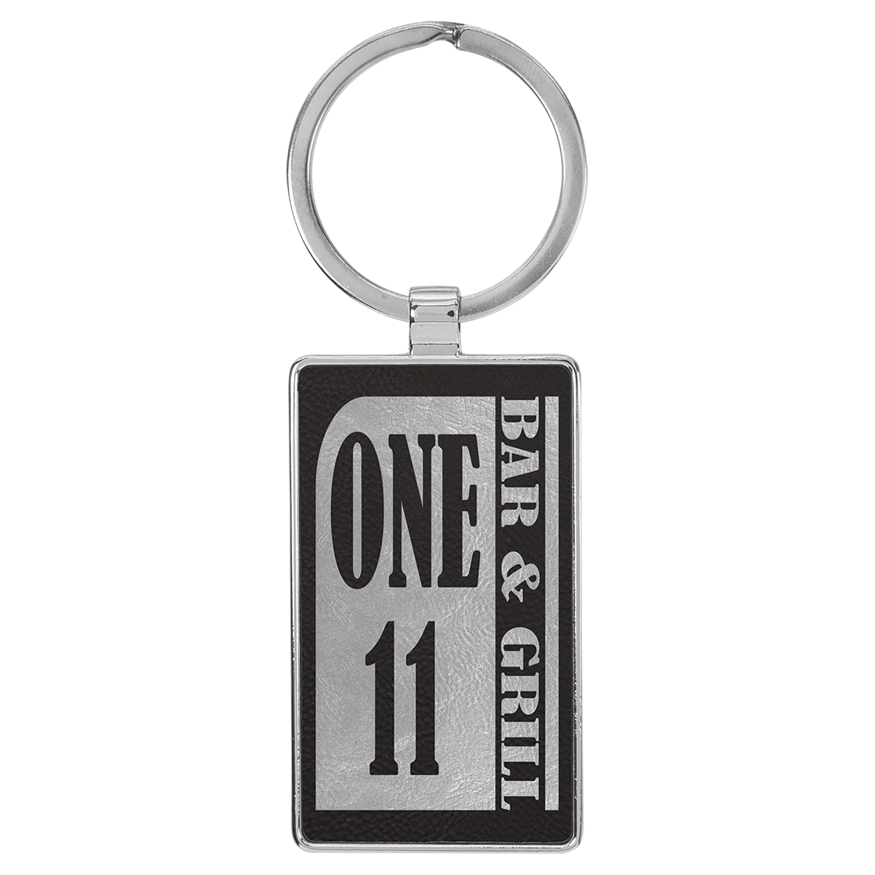 2.75" x 1.25" Black/Silver Metal Rectangle Leatherette – item GFT2176