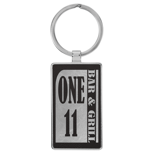 2.75" x 1.25" Black/Silver Metal Rectangle Leatherette – item GFT2176