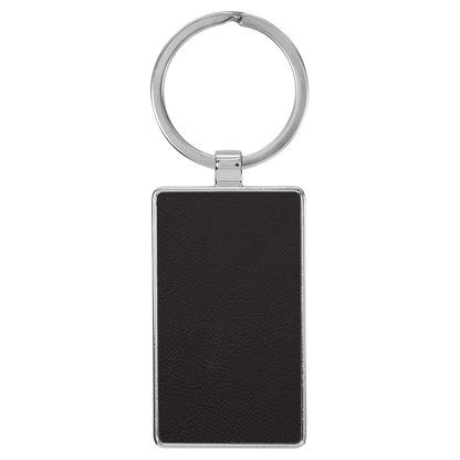 2.75" x 1.25" Black/Silver Metal Rectangle Leatherette – item GFT2176 image 2