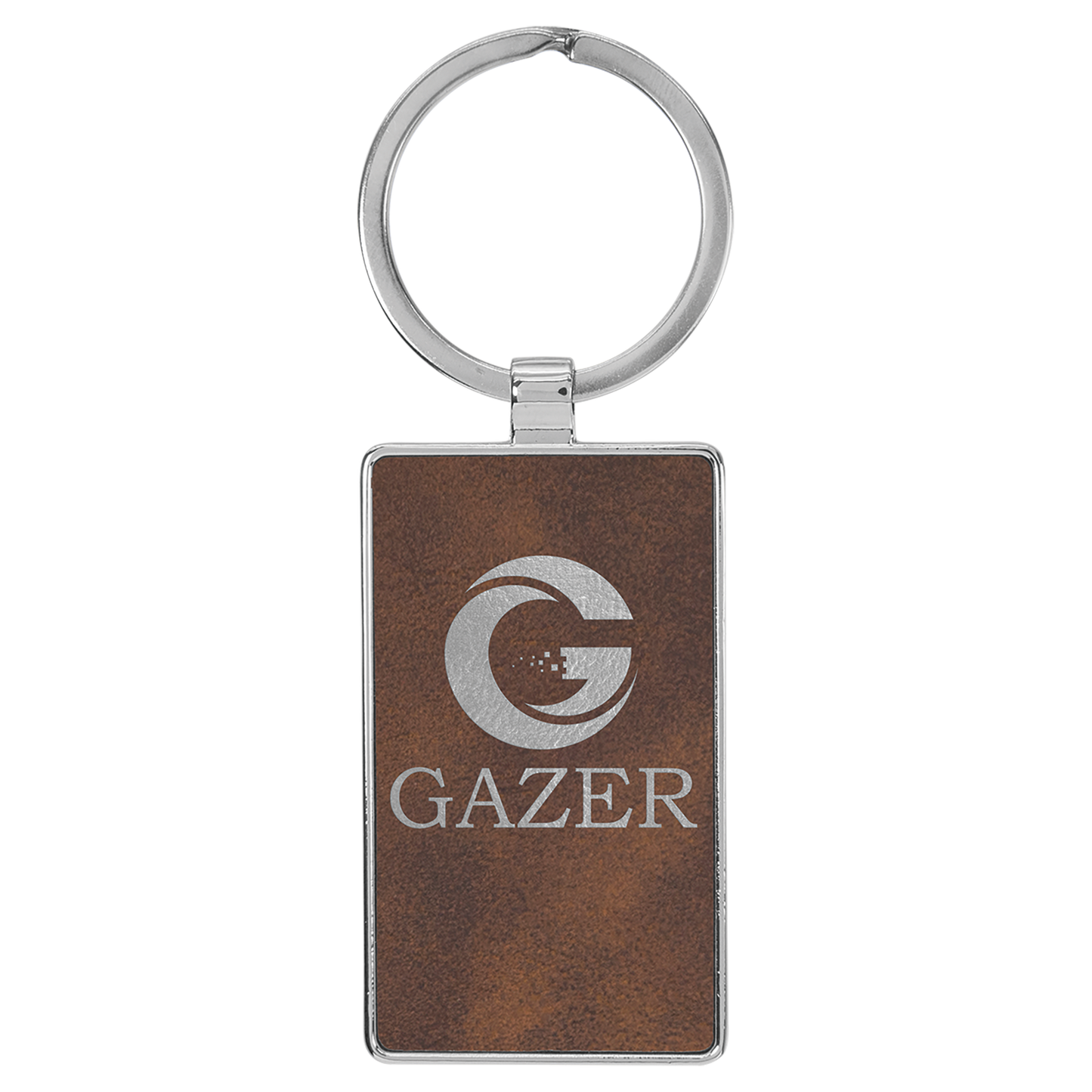 2.75" x 1.25" Rustic/Silver Metal Rectangle Leatherette – item GFT2177