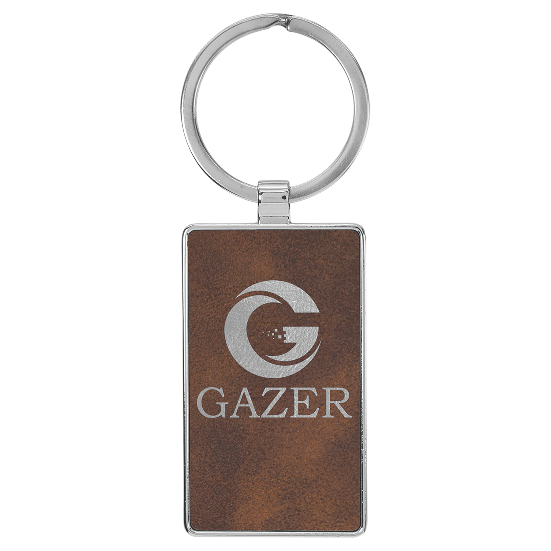 2.75" x 1.25" Rustic/Silver Metal Rectangle Leatherette – item GFT2177