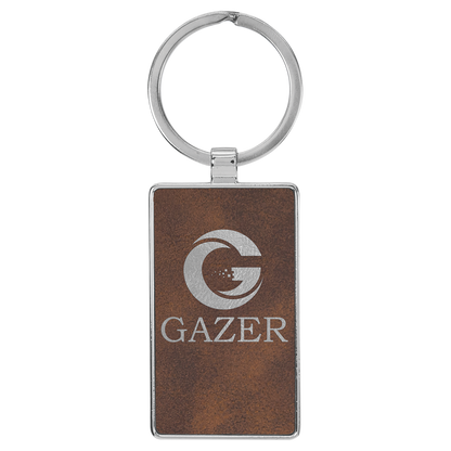 2.75" x 1.25" Rustic/Silver Metal Rectangle Leatherette – item GFT2177
