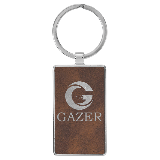 2.75" x 1.25" Rustic/Silver Metal Rectangle Leatherette – item GFT2177