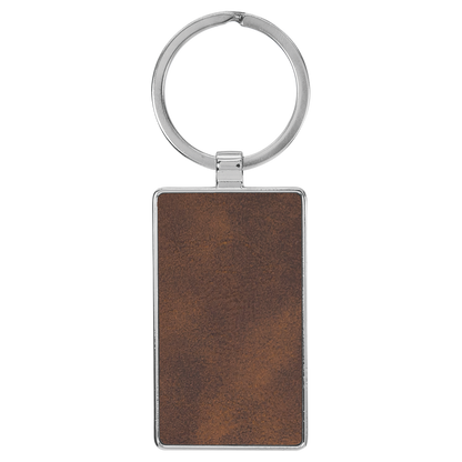 2.75" x 1.25" Rustic/Silver Metal Rectangle Leatherette – item GFT2177 image 2