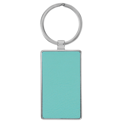 2.75" x 1.25" Metal Rectangle Leatherette Keychain – item GFT2178 image 2
