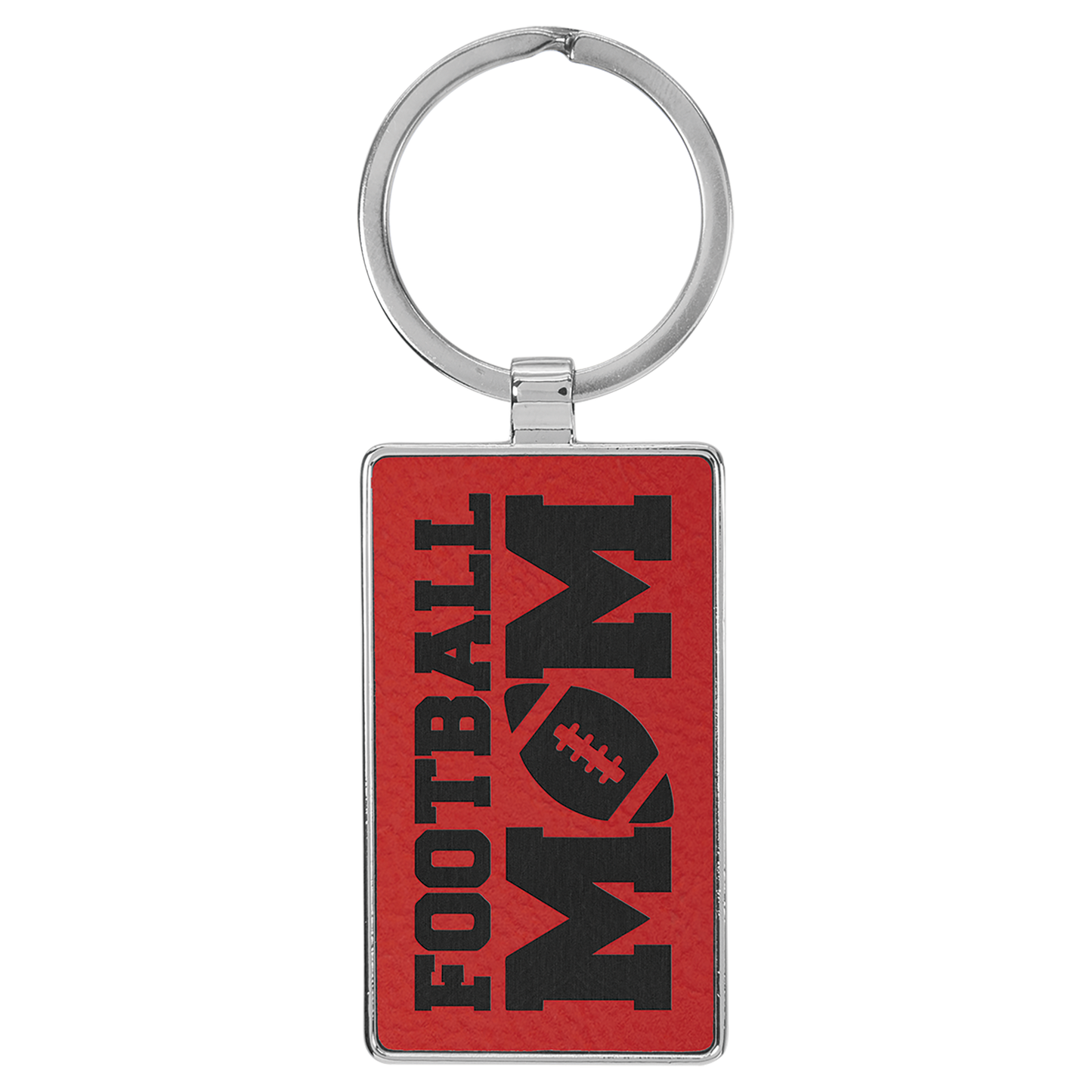 2.75" x 1.25" Metal Rectangle Leatherette Keychain – item GFT2181
