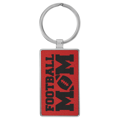 2.75" x 1.25" Metal Rectangle Leatherette Keychain – item GFT2181