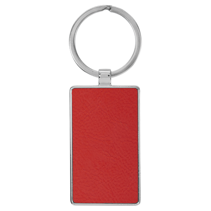 2.75" x 1.25" Metal Rectangle Leatherette Keychain – item GFT2181 image 2