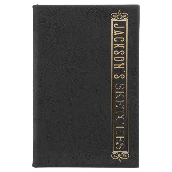 5.25" x 8.25" /Gold Leatherette Sketch Book – item GFT2213 image 3