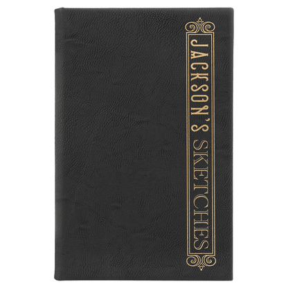 5.25" x 8.25" /Gold Leatherette Sketch Book – item GFT2213 image 3