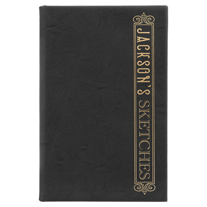 5.25" x 8.25" /Gold Leatherette Sketch Book – item GFT2213