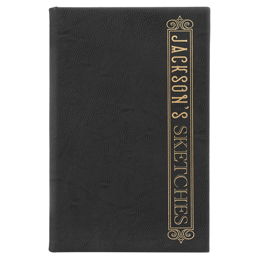 5.25" x 8.25" /Gold Leatherette Sketch Book – item GFT2213