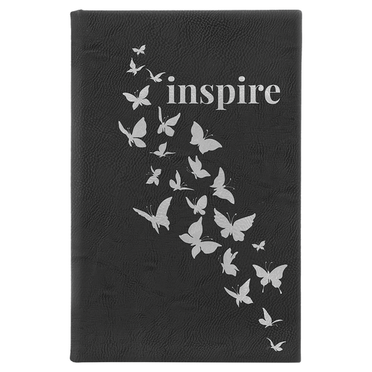 5.25" x 8.25" Black/Silver Leatherette Sketch Book – item GFT2218