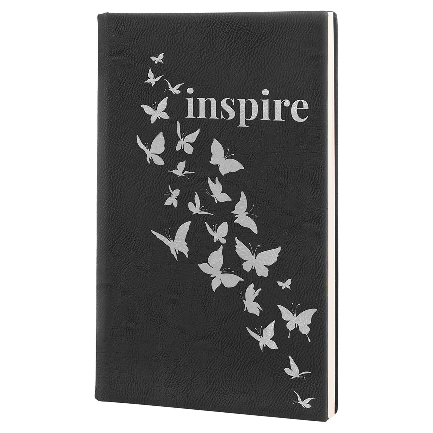 5.25" x 8.25" Black/Silver Leatherette Sketch Book – item GFT2218 image 2